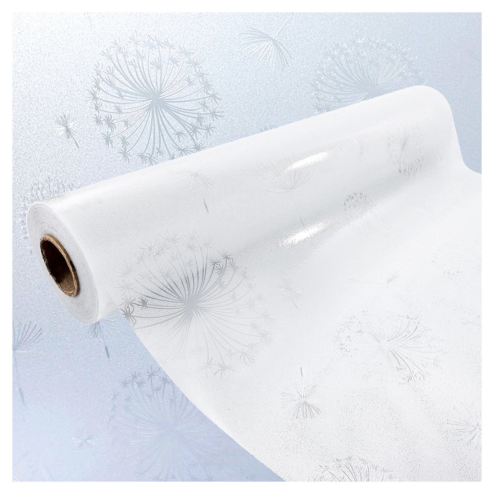 Folie statica decorativa pentru suprafete din sticla, 45 x 25 cm, DecoMeister®, Model Papadie, N002-045-0025