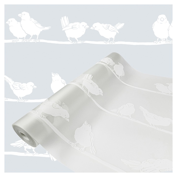 Decorarea ferestrei - tip bordura static, 45 x 25 cm, DecoMeister®, Model Vrabii, G076-045-0025