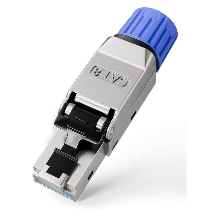Conector RJ45 fara scule pentru Cat8/Cat7, transmisie 40Gbps