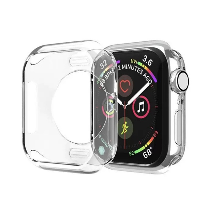 Ultra Clear tok Apple Watch 4/5/6/SE okosórával kompatibilis, 40 mm, átlátszó