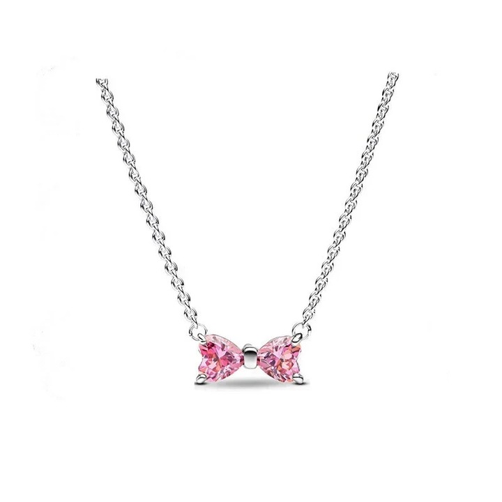 Colier cu fundita roz