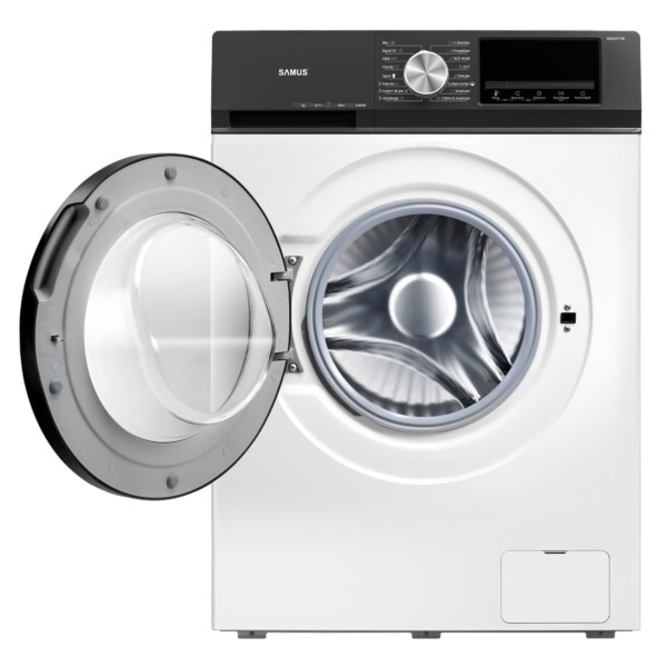 Masina de spalat rufe Samus WSEDI7148, 7 kg, Motor inverter, Display LED, 16 programe, 1400 rotatii, Clasa energetica A – 10%, Reincarcare cu rufe in timpul spalarii, Alb