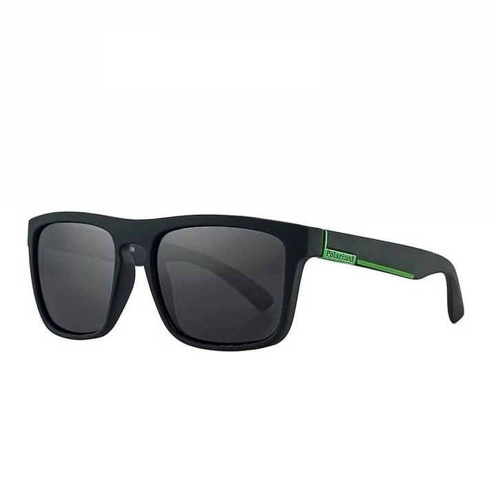 Ochelari de soare unisex, SG015, Negru/Verde
