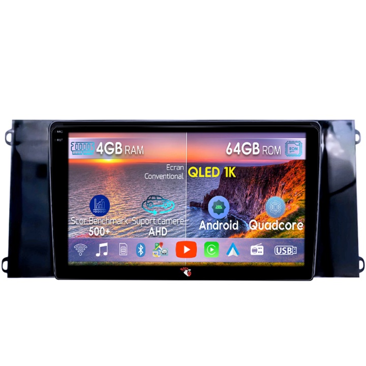 Navigatie dedicata Ford Transit PRO 2022, 4GB RAM 64GB ROM, Octacore, Android 14, Display QLED 1K 9", Carplay&Android Auto, SIM 4G, Ventilator Activ