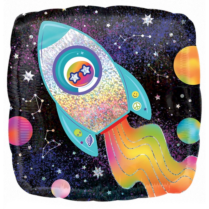 Balon Folie Holografic Outer Space 45cm 4786901