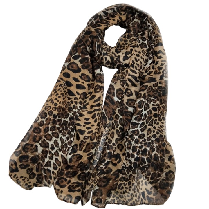 Esarfa leopard oversized, 90x180cm, moale, pentru femei
