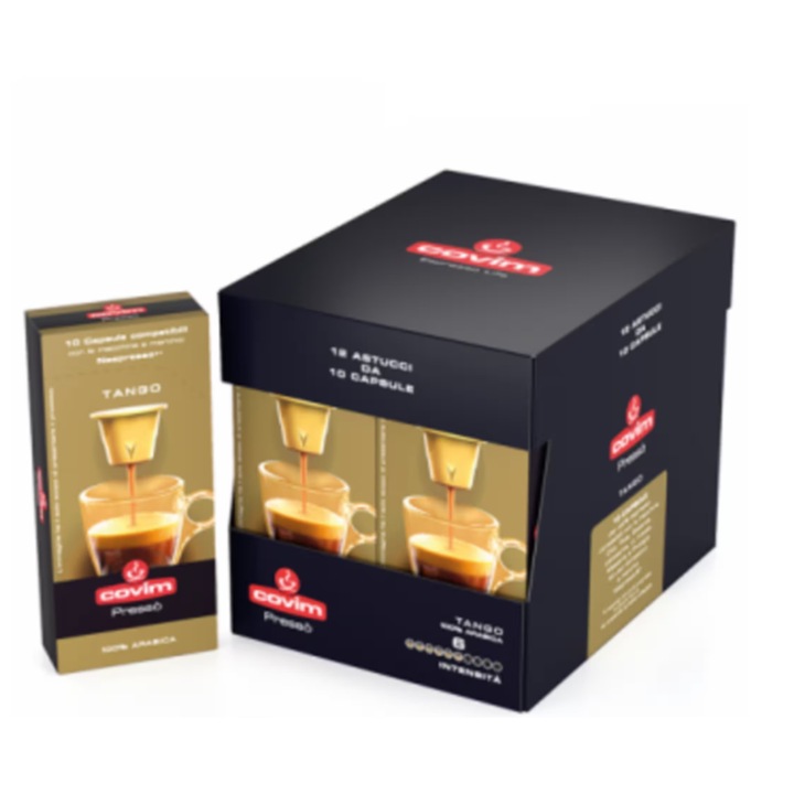 Capsule cafea Covim Tango Presso, compatibile Nespresso, 10 capsule, 55g