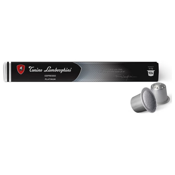 Capsule cafea Tonino Lamborghini Espresso Platinum, compatibile Nespresso, 10 capsule, 50 g
