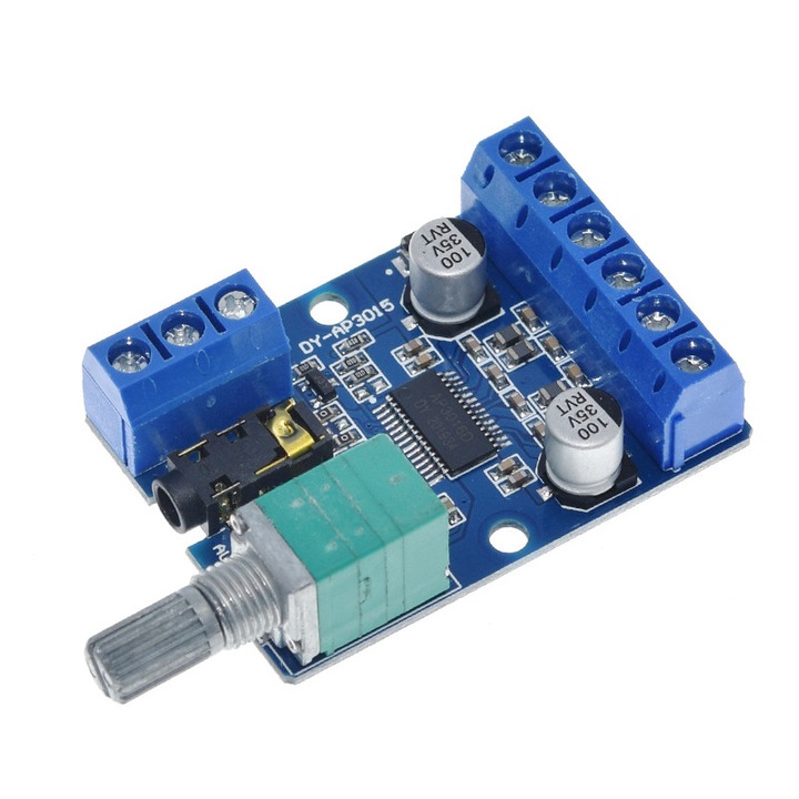 Sztereó audio erősítő 2x30W, DY-AP3015, DC 8-24V