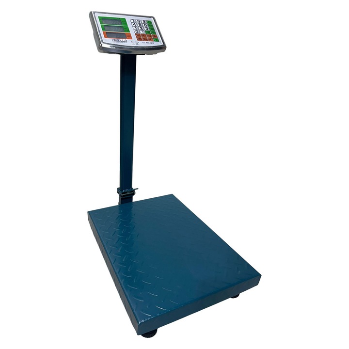 Cantar electronic Brillo 350 kg, platforma 40x50 cm, platan inox, brat rabatabil, afisaj LED dublu