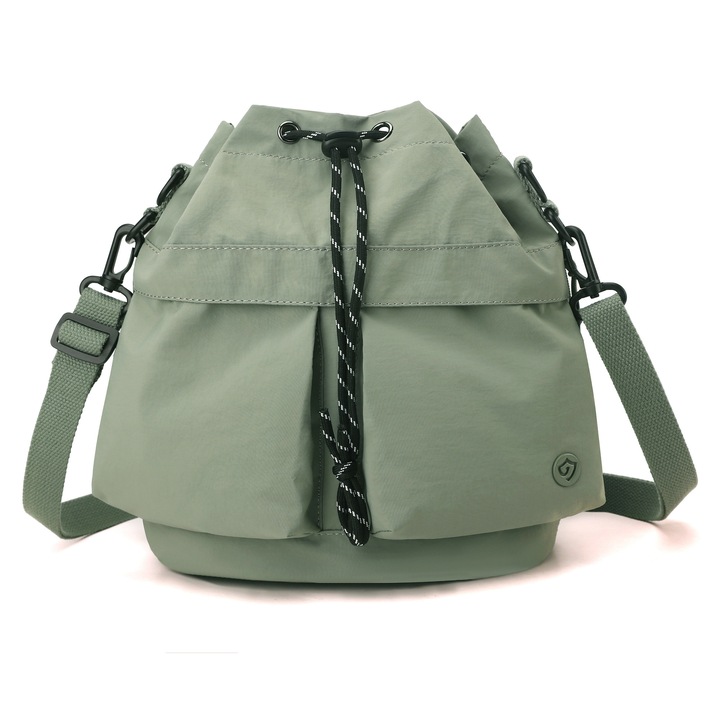 Geanta crossbody usoara si rezistenta la apa, Verde masliniu, 24x14x30