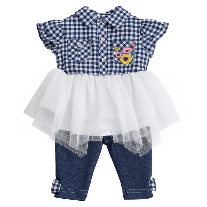 Compleu 2 piese fetita 3-6 luni