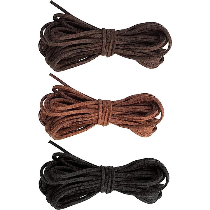 Franghie de camasa 10m Cord de camasa Faux din piele Cord String Cord Thread Beading Thread Cord Flat String Thread pentru bijuterii Bratara Colier Beading Artizanat DIY 3 culori