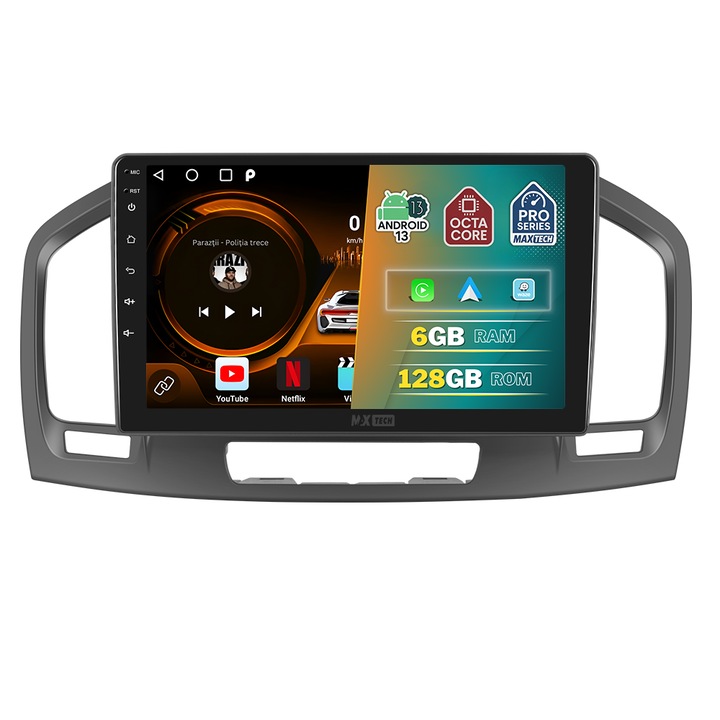Navigatie Opel Insignia A 2008-2017 dedicata, MaxTech® PRO SERIES, 6 GB Ram 128 GB Rom OctaCore, Carplay & Android auto, Ecran 9” HD Touch, GPS, Wifi, Bluetooth, Radio, USB, EQ, DSP, Waze