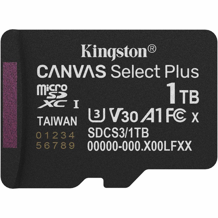 Card de Memorie MicroSDXC Kingston, 1TB, Canvas GO Plus, Clasa 10 UHS-I Performance