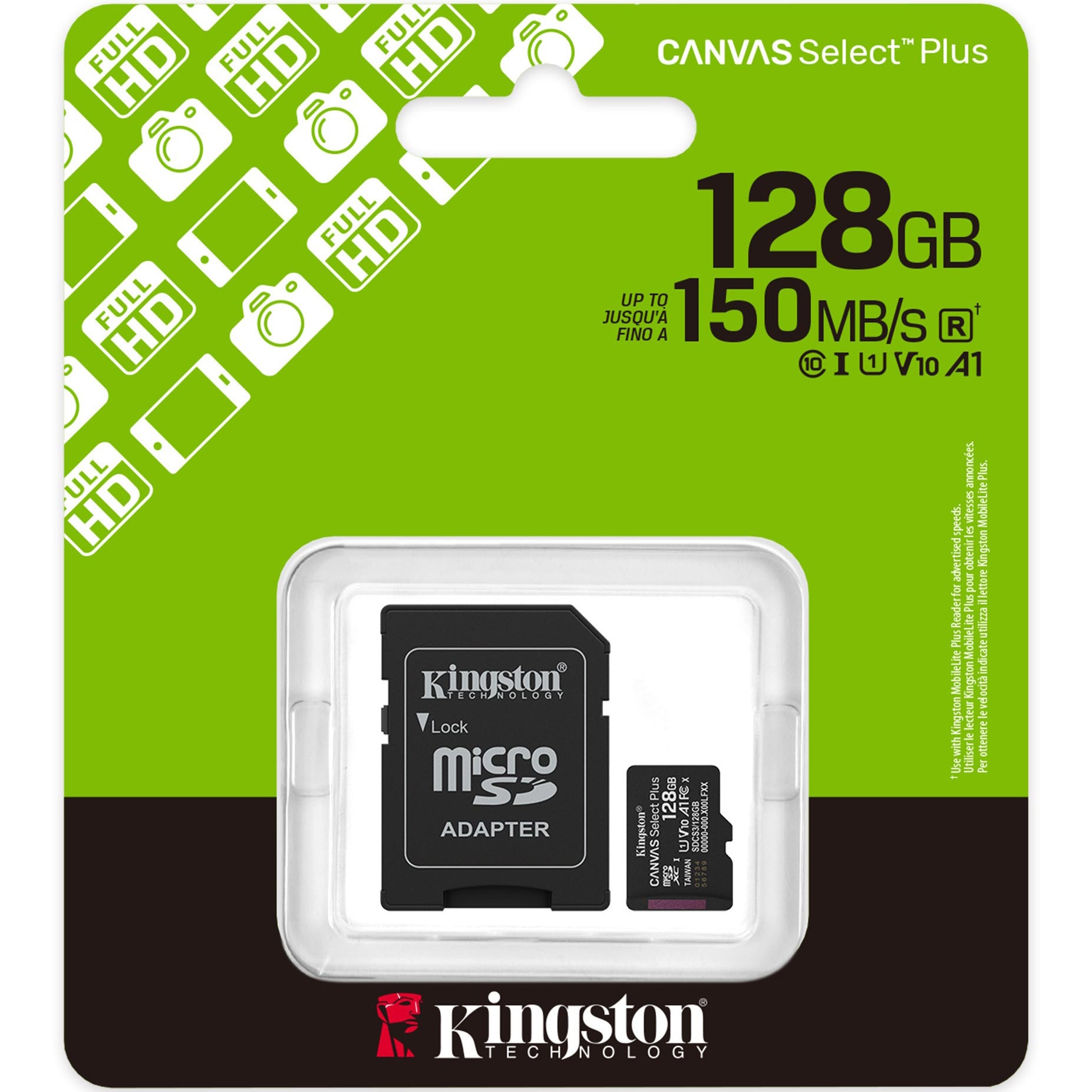 Card de Memorie MicroSDXC Kingston, 128GB, Select Plus, Clasa 10