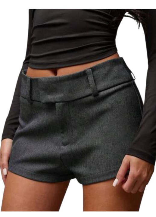 Pantaloni scurti, din stofa, eleganti, gri, XS