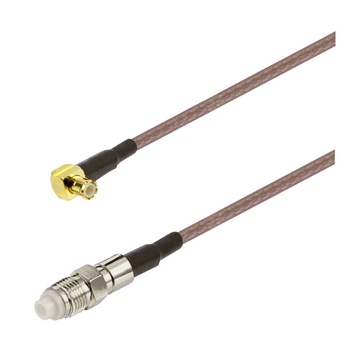 Cablu coaxial RG316 ultra low loss 6GHz cu conectori MCX male FME female 3 m pentru conectare antena DRONE 5G 4G GSM GPS WIFI LORA BLUETOOTH CB