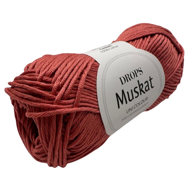 DROPS Muskat kötő- és horgolófonal – 100% mercerizált egyiptomi pamut, 50g/100m, gyermekek és babák számára biztonságos (Oeko-Tex tanúsítvánnyal), agyag