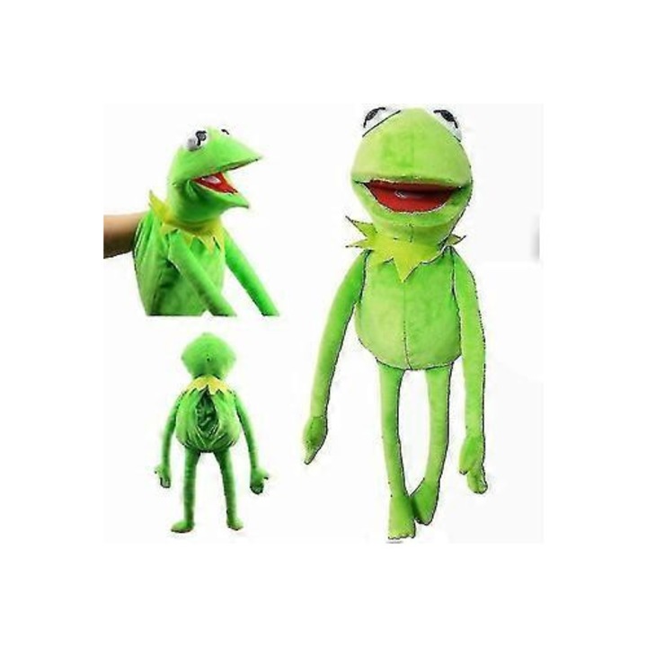 Papusa de mana Kermit Broasca 23", verde