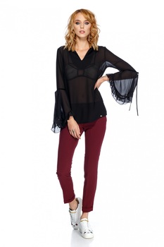 Bluza transparenta Cancun, CuAnna, neagra S Bluza transparenta Cancun, CuAnna, neagra S