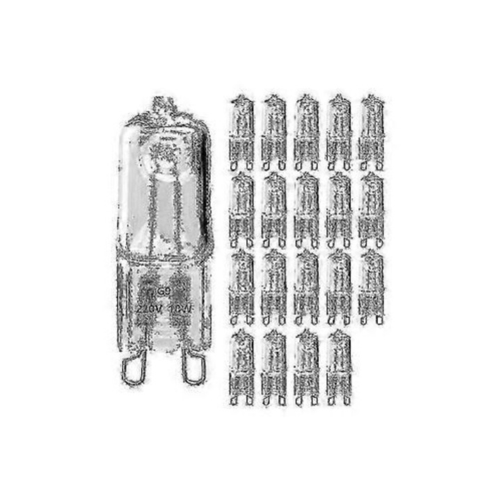 Set 20 becuri halogen G9, 18W, transparente