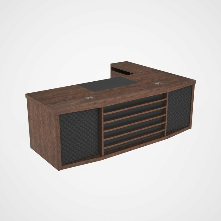 Birou directorial SMART HEATER, cu dulap lateral mobil, design modern, 2400x1000x750mm