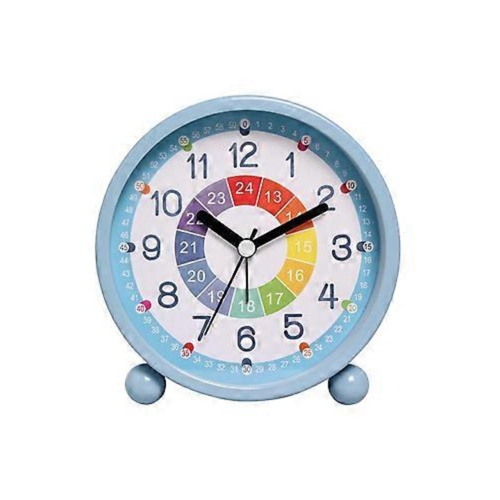 Dekoratív gyerekóra, fém ébresztő, korai tanulásra, többszínű