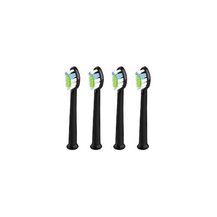 Комплект от 4 резервни глави за електрическа четка за зъби Sonic, черни