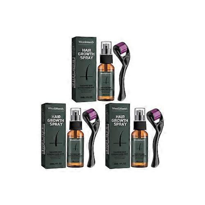 Szakállnövesztő spray készlet hengerrel, hajdúsító spray, 100ml