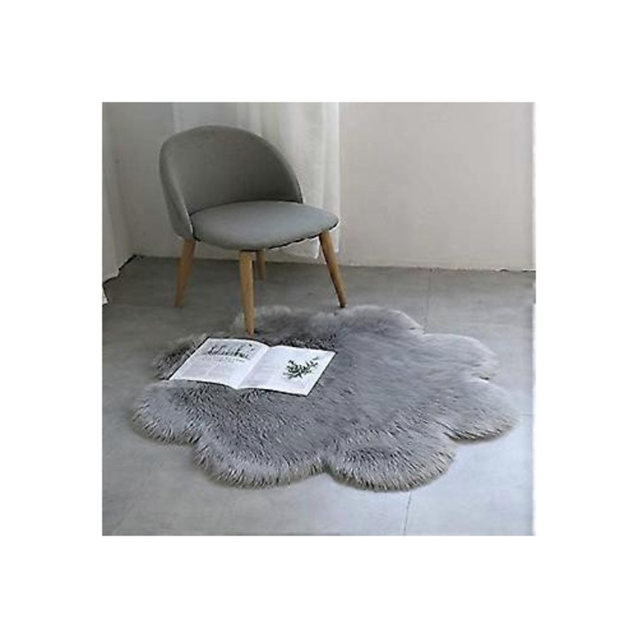 Килим от изкуствена кожа, 45x45 см, лилав