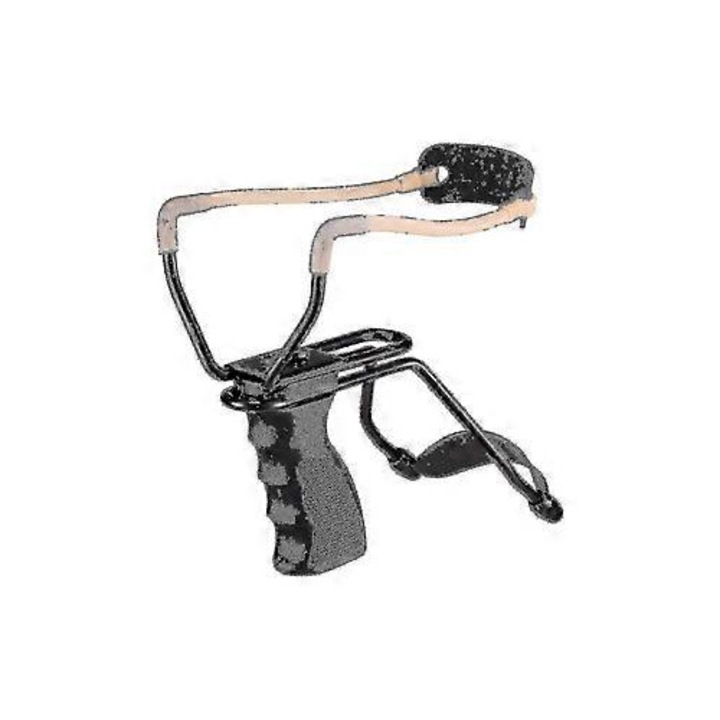 Arma sportiva de precizie, Sling Shot cu suport pentru incheietura, pentru vanatoare si drumetii, negru