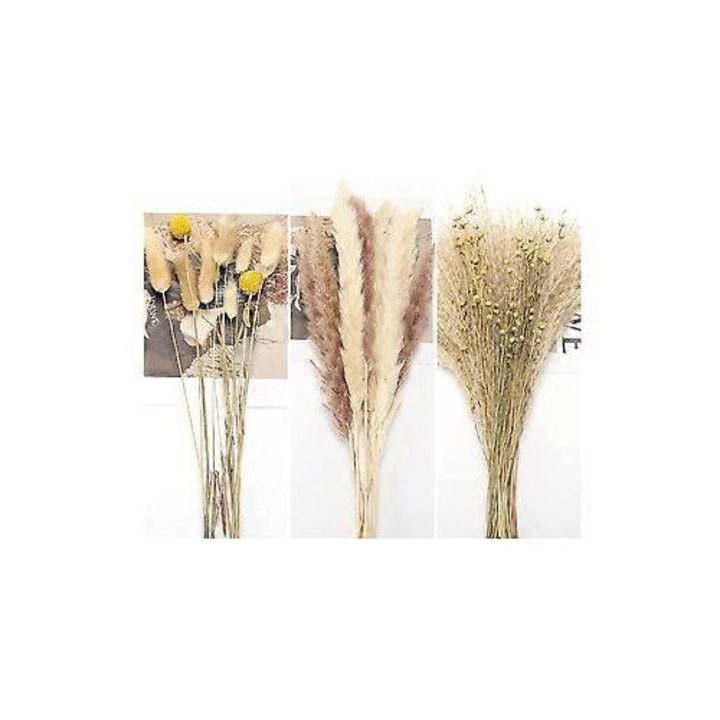 Buchet de flori uscate, 45cm, iarba pampas, decor pentru nunta Boho, camera, acasa