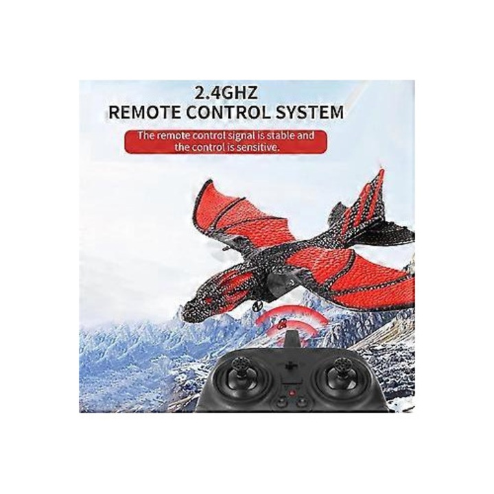 Avion RC 2.4G dragon zburător, jucărie din spumă EPP, telecomandat, pentru copii