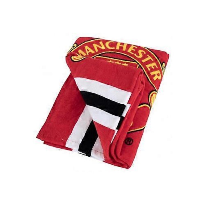 Плажна кърпа Core Stripe на Manchester United FC, червена, 70x140 см