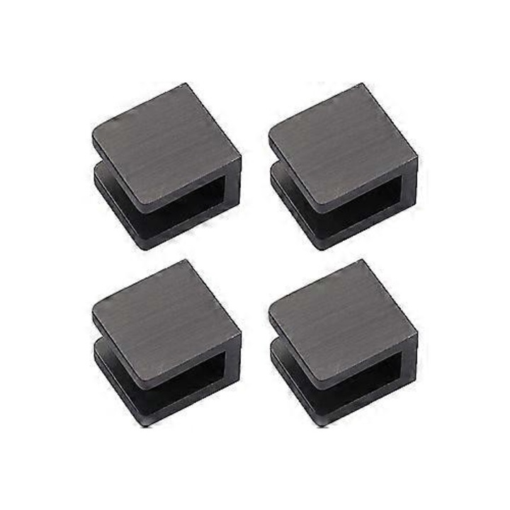 4 darabos üvegrögzítő készlet, fúrásmentes tartó 8-10 mm-es üveghez, fekete