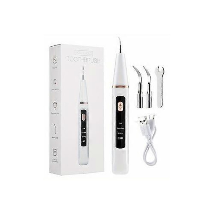 Professzionális ultrahangos fogtisztító készlet LED-del, fogápolás, fehérítés, érzékeny fogakra, készlet