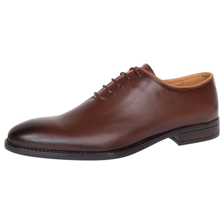 Pantofi barbati eleganti din piele naturala maro cognac - GKR200M Marimea 43
