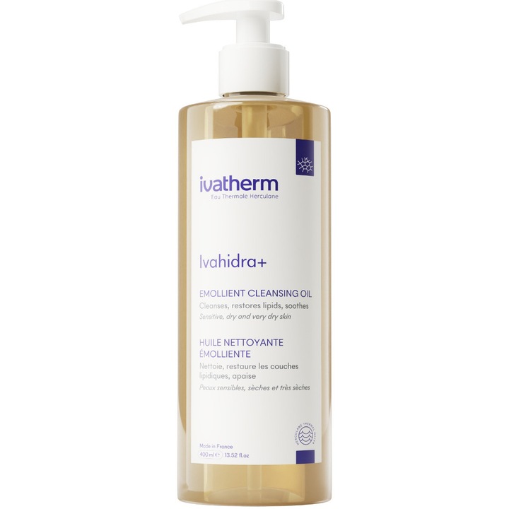 Ulei de spalare Ivahidra+ Ivatherm, emolient pentru piele uscata si foarte uscata, 400 ml