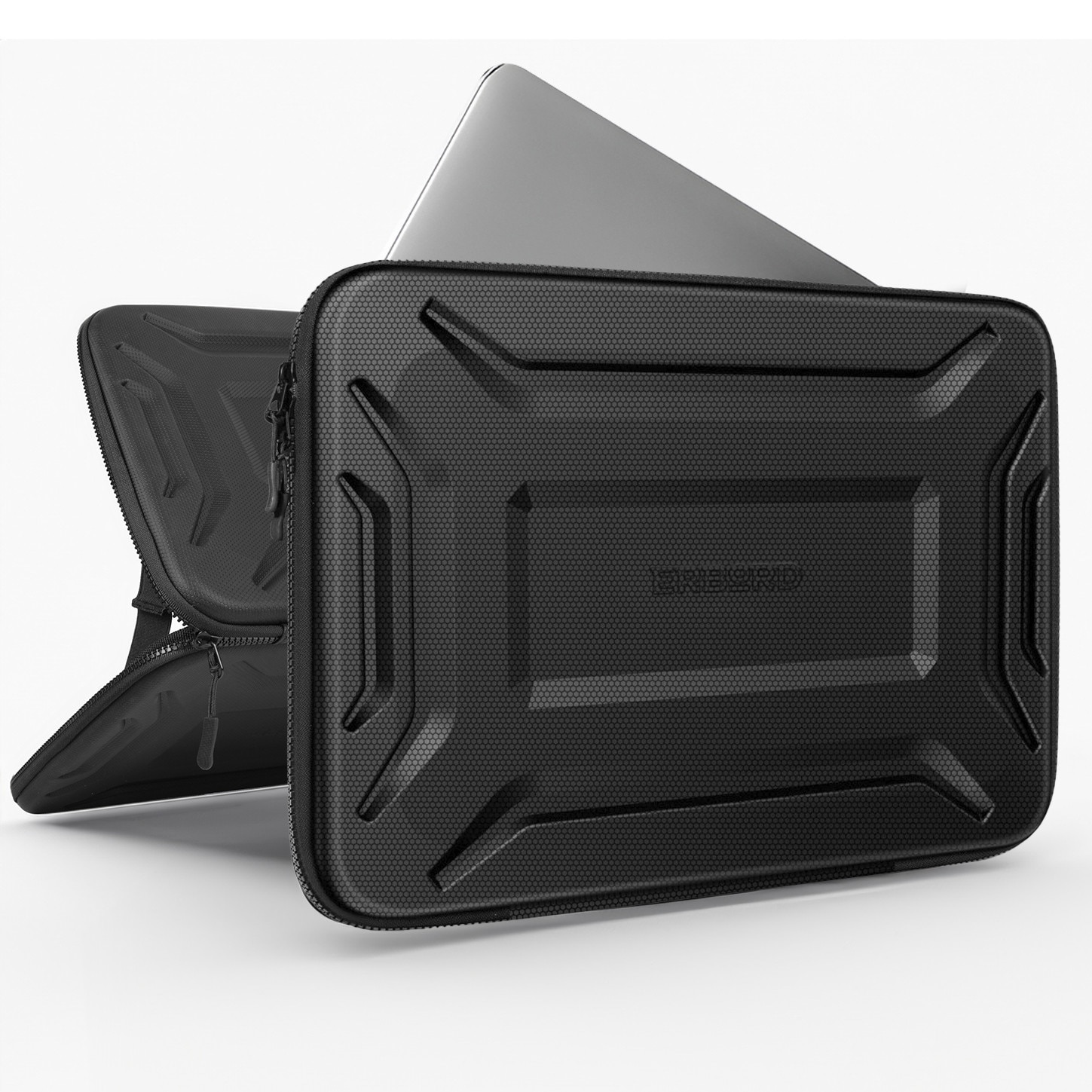 Geanta laptop ERBORD Hard Shell, waterproof, 13-14 inch, neagra, dimensiuni 36x26.5x4cm