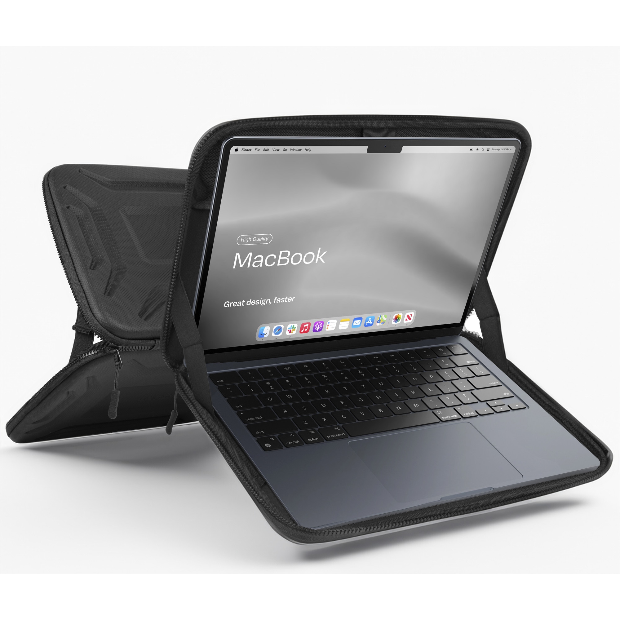 Geanta laptop ERBORD Hard Shell, waterproof, 13-14 inch, neagra, dimensiuni 36x26.5x4cm