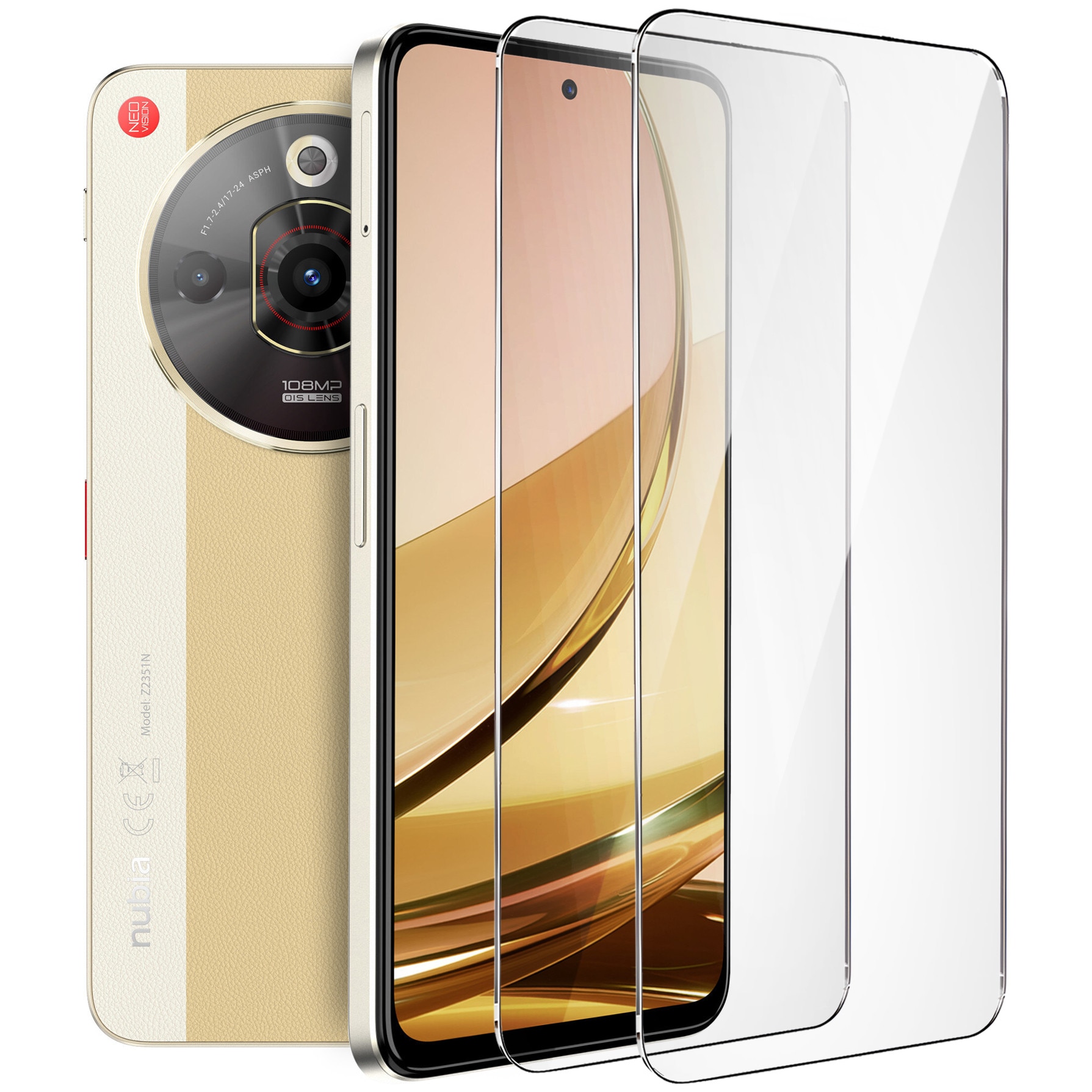Set 2 bucati sticla securizata ERBORD, 9H, pentru Nubia Focus Pro 5G, transparent, usor de montat