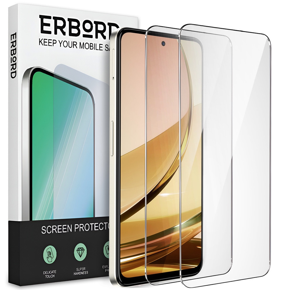 Set 2 bucati sticla securizata ERBORD, 9H, pentru Nubia Focus Pro 5G, transparent, usor de montat