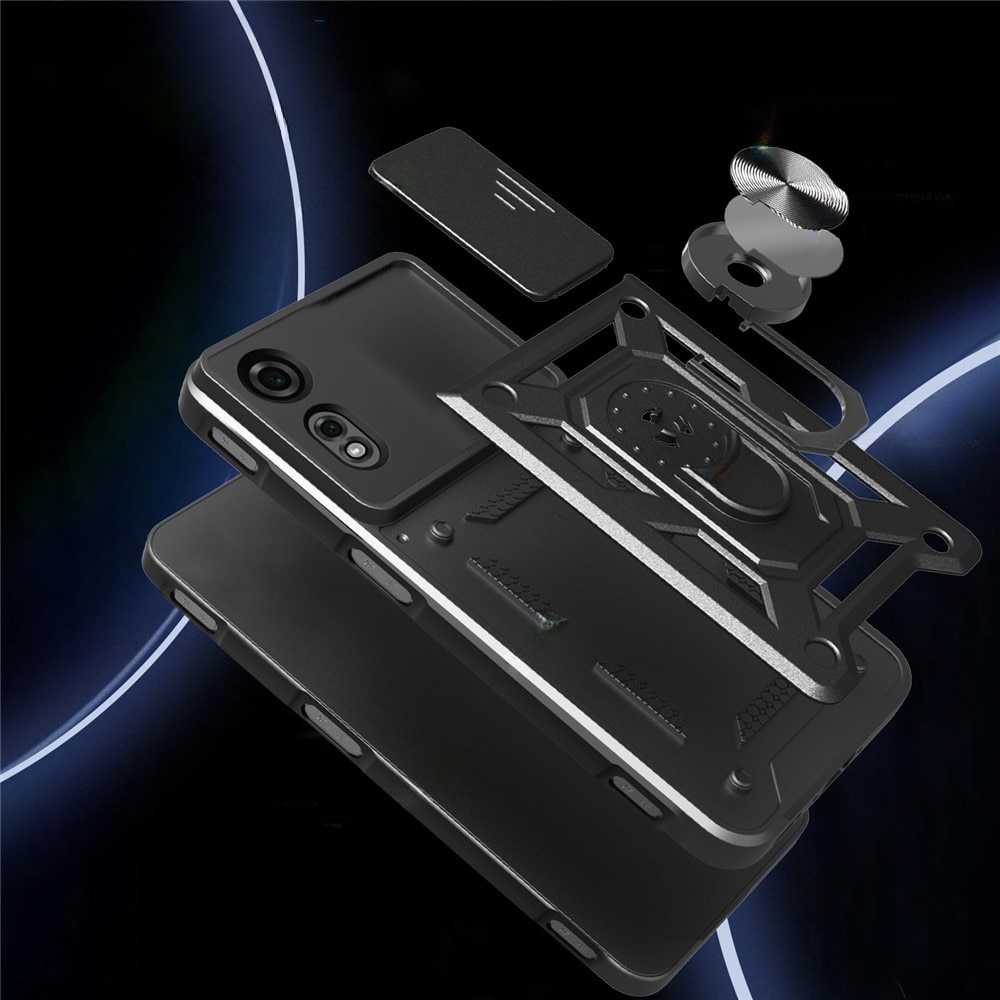 Husa telefon XGSM pentru Nubia Neo 2 5G, CamShield Slide, neagra, cu suport integrat si maner magnetic