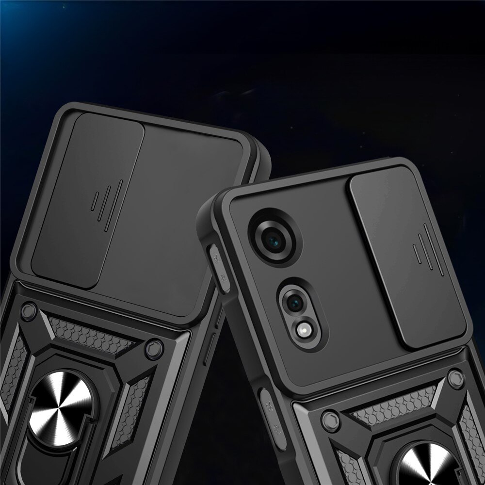 Husa telefon XGSM pentru Nubia Neo 2 5G, CamShield Slide, neagra, cu suport integrat si maner magnetic
