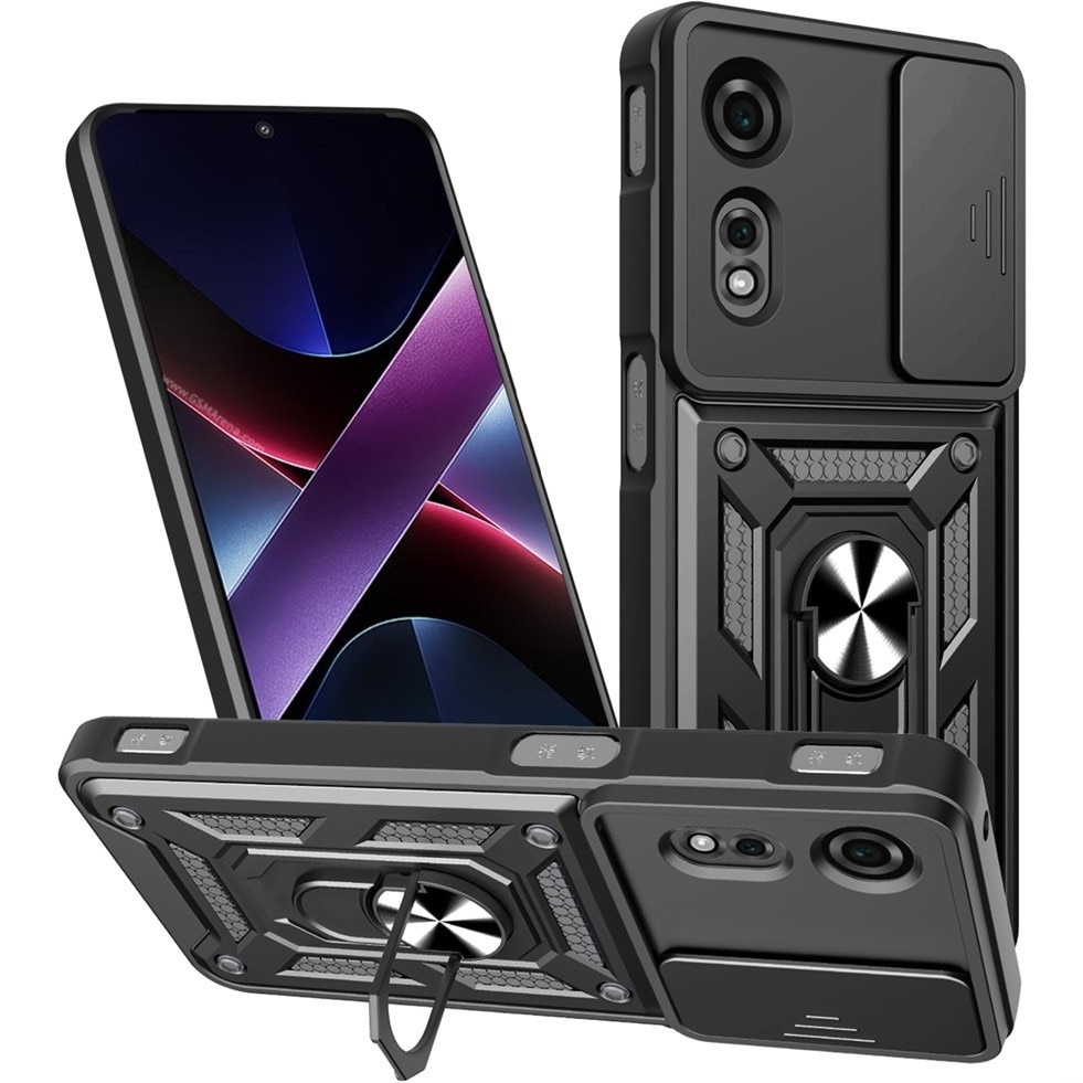 Husa telefon XGSM pentru Nubia Neo 2 5G, CamShield Slide, neagra, cu suport integrat si maner magnetic