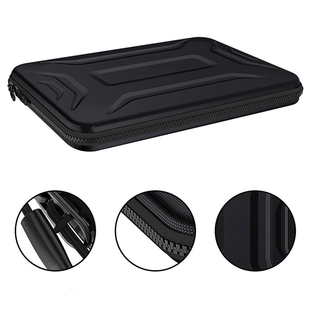 Geanta laptop ERBORD Hard Shell, waterproof, 13-14 inch, neagra, dimensiuni 36x26.5x4cm