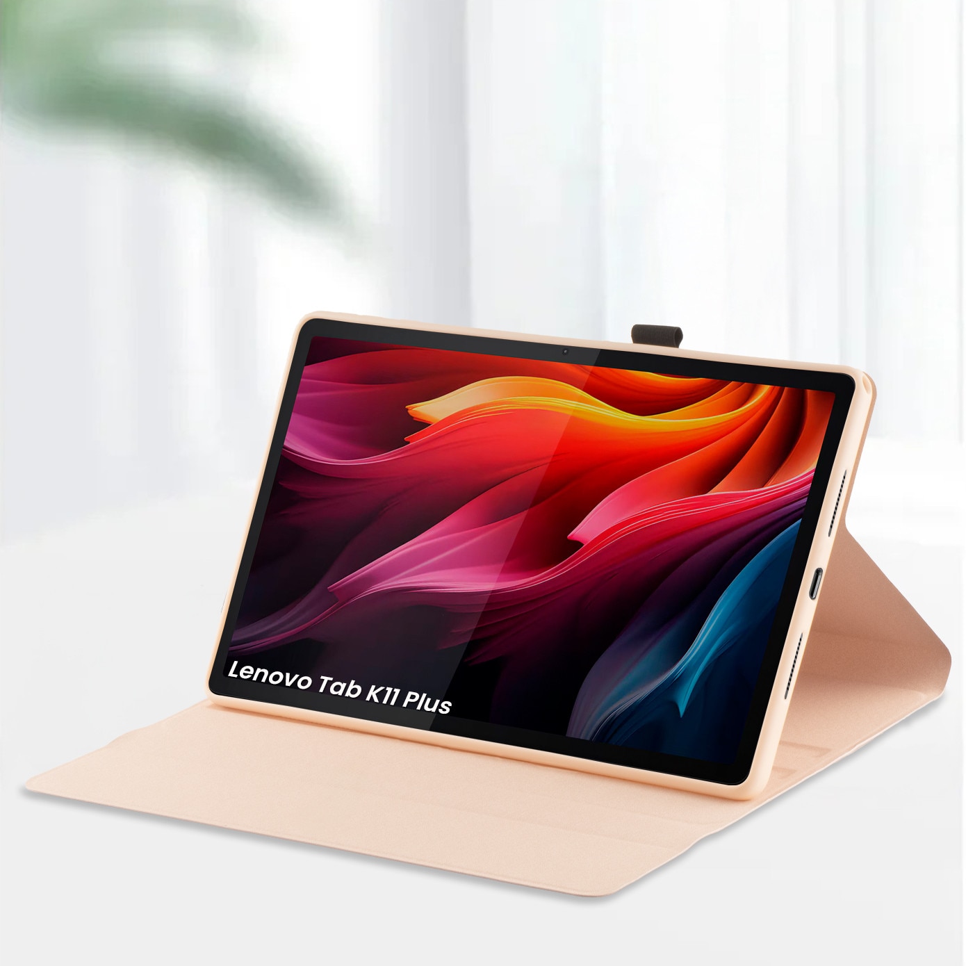 Husa 3 in 1 cu tastatura Bluetooth si touchpad pentru Lenovo Tab K11 Plus, roz, 27,5x18,3x2cm