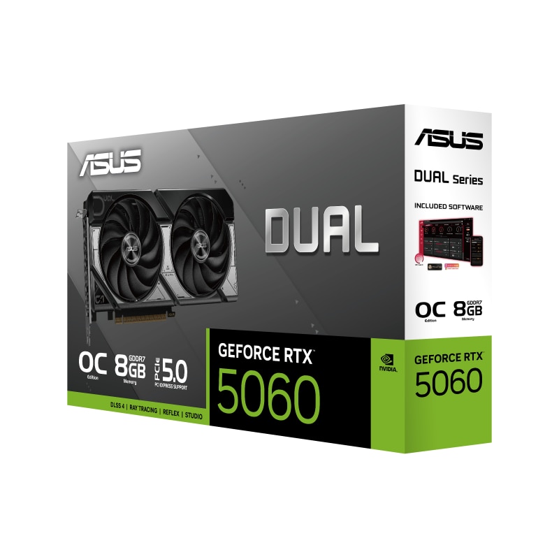 Placa Video ASUS Geforce RTX 5060 DUAL OC, 8GB GDDR7, 128-bit