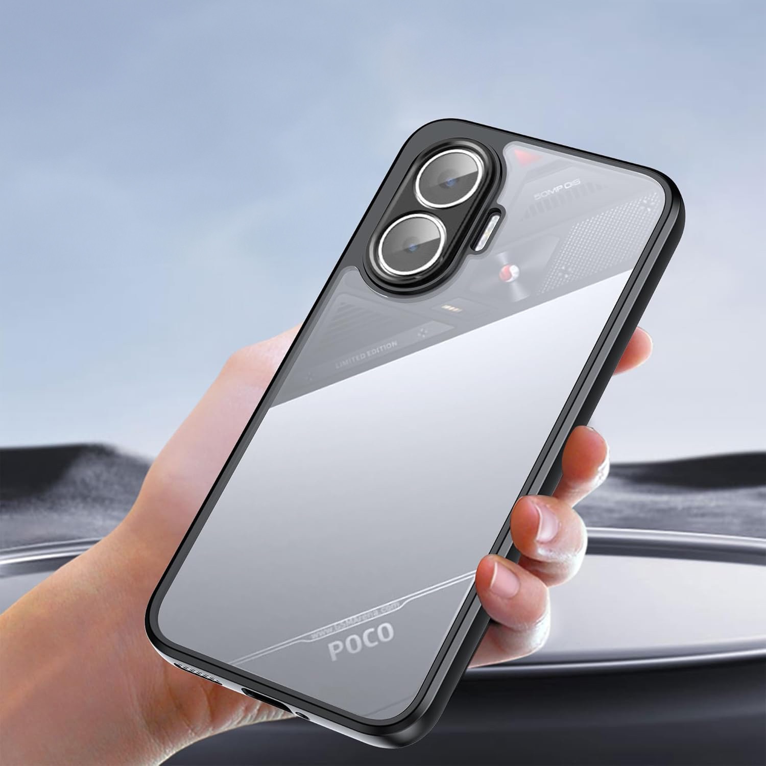Etui hibrid pentru Xiaomi Poco F7 5G, XGSM, transparent, poliweglan + TPU, protectie ecran si camera